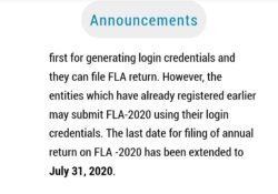 FLA Return Due Date Extended to 31st July 2020 1